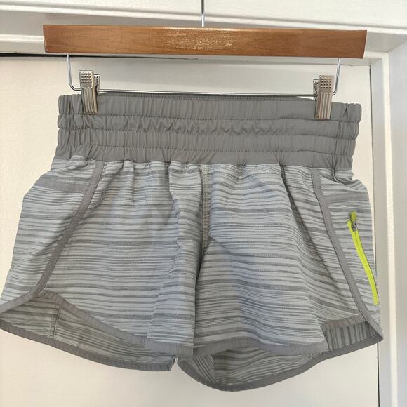 LULULEMON Gray & White Stripe Running Workout Yoga Shorts – Size 6 - Picture 2 of 7